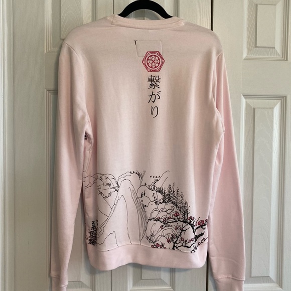 ☘️NWT! Blind Rooster Pink Unisex Asian Design Sweater/Sweatshirt - Picture 2 of 5
